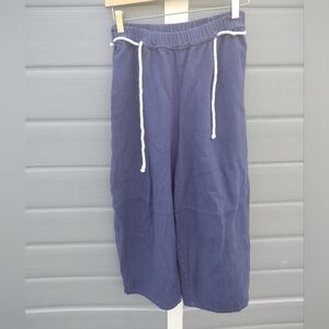 Free People Kayden Barrel Loose-Fit Navy Blue Pants With Drawstring Waist XS